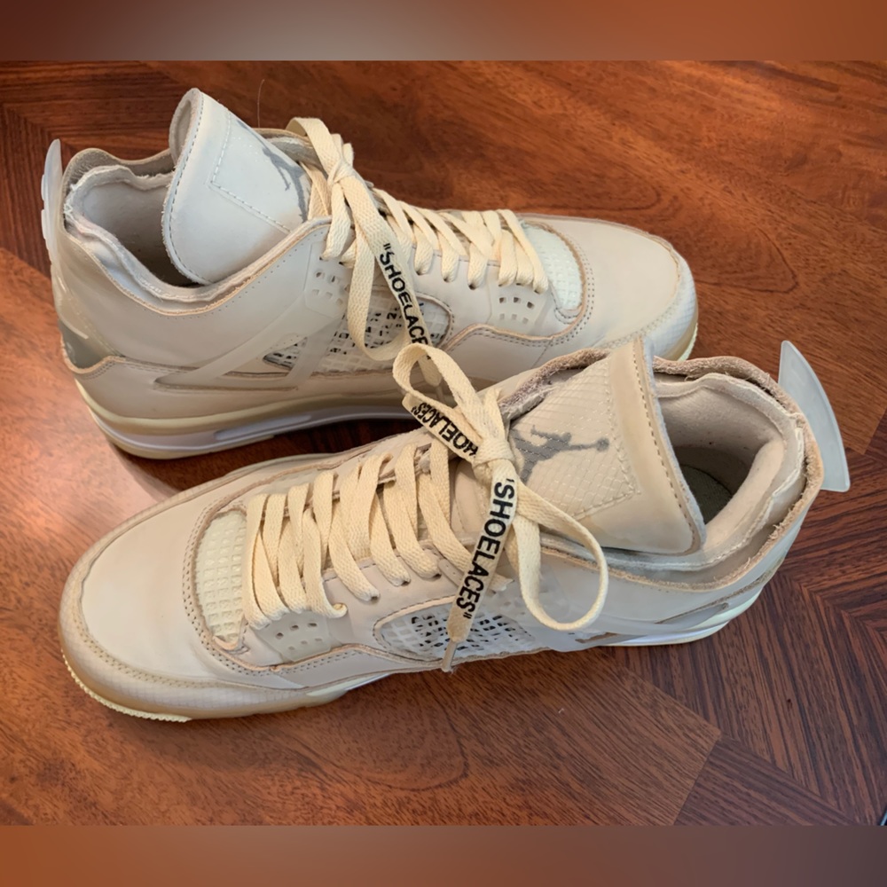 Nike Air Jordan 4 Off White Sail 2020 
CV9388-100 Size Unisex W10.5/M9 Preowned - Picture 4 of 16